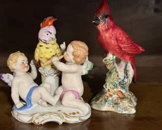 Porcelain Cherub Figurine, Beswick Red Cardinal Figurine No. 927