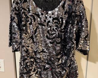 Iris Black & Silver Sequin Blouse