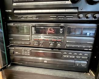 Kenwood KD-491F Automatic Turntable, Kenwood GE-291 7-Band Stereo Graphic Equalizer, Kenwood KR-V6070 AV Stereo Home Theater Receiver, Kenwood KX-W891 Double Cassette Deck, Kenwood DP-R891 Multiple Compact Disc Player