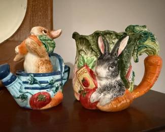Fitz and Floyd English Garden Bunnies Teapot, Fitz & Floyd Kensington Rabbit Teapot 