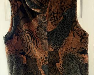 Animal Print Faux Fur Vest 