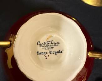 Carlton Ware Rouge Royale Porcelain Coffee Set with Ashtray
