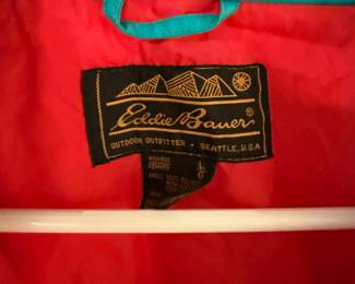 1990s Eddie Bauer Red & Turquoise Half Zip Windbreaker – Size Large