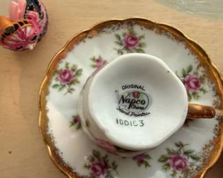 Napco Bone China Rose Teacup & Saucer