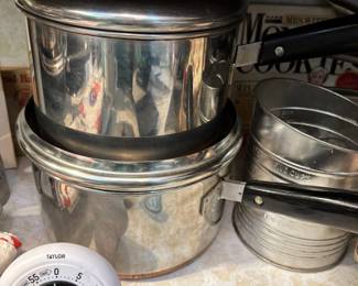 Revere Ware Copper-Bottomed Pans