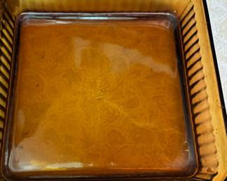 Fire King Brown Glass Square 8" Cake Pan