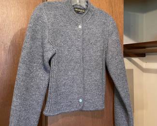 Geiger Grey Wool Cardigan Sweater