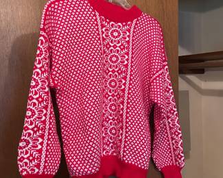 Red & White Fair Isle Design Sweater