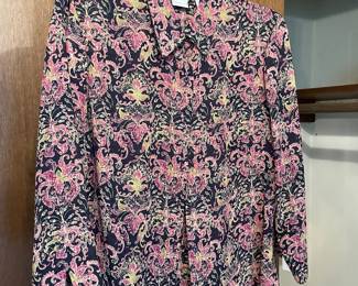 Emma James for Liz Claiborne&nbsp;Paisley Long Sleeve Button Up Blouse