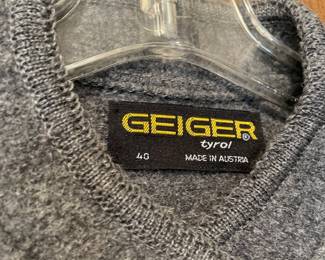 Geiger Grey Wool Cardigan Sweater