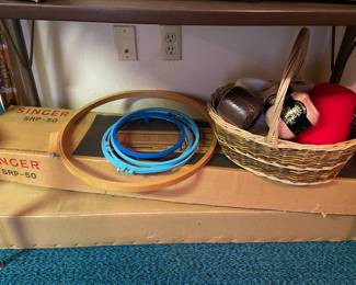 Singer SRP-50 Knitting Machine Ribber Attachment, Embroidery Hoops