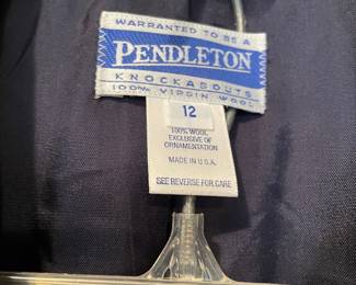 Pendleton Women Knockabouts 100% Wool Chevron Blazer & Pants – Size 12