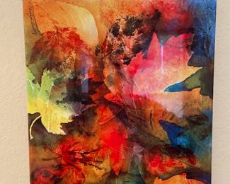 Decorative Ceramic Tile After Watercolor "Dragonfly and Leaves" by Charlene Burley