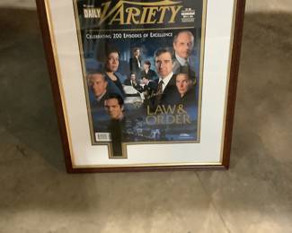 Framed daily variety magazine honoring 200 episodes of Law and Order