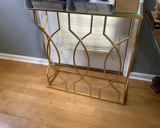 Metal table with mirrored top. Presale $70