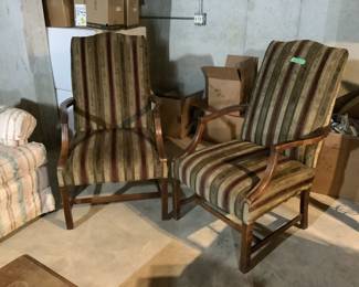 Pair of two vintage chairs with wooden arms.  $125 each or pair for $200
