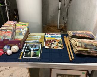 Sports items.  Older sports illustrated, baseball cards, sports books , older programs, 