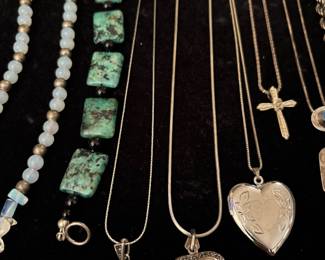 Beautiful lockets, turquoise pendant and bracelet