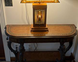 Stained glass lamp, accent table