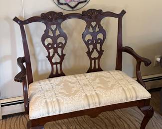 Vintage Chippendale style settee