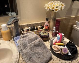 Nail polish, towels, soaps