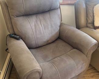 Recently purchased suede electric recliner