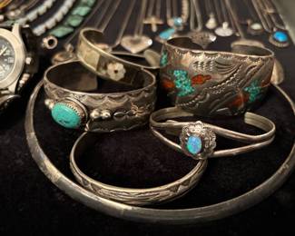 Native American silver bangles