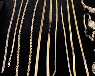 Gold necklaces