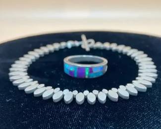 Sterling Suja Light In Opal Ring  Unique Canadian Sterling Silver Bracelet