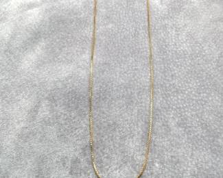 14 Karat Yellow Gold Mirror Box Link Chain