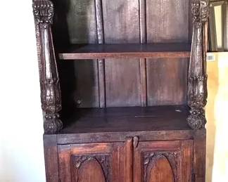 Antique Carved Wood Hutch