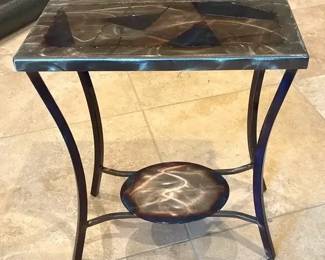 Hand Made Metal Designed Accent Table
