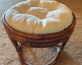 Rattan Footstool with Cushion