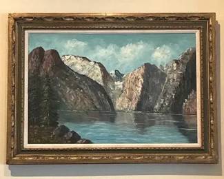 Mountain Landscape Painting  Signed