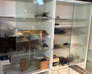 Cabinets with engraving machine accessories 