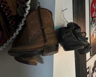Vintage kids shoes and cowboy boots