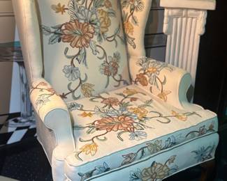Floral accent chair
