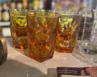 Mid century amber glasses