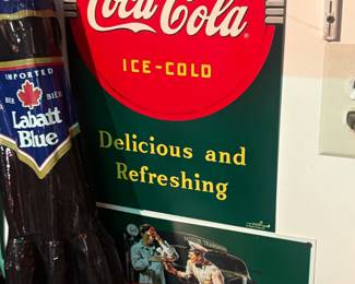 Coca - Cola sign, Labatt blue advertisement
