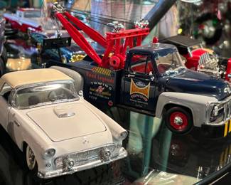 Tow truck, 1955 thunderbird model cars
