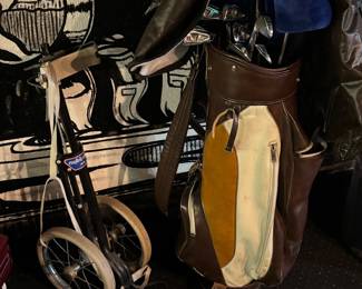 Golf clubs, golf cart