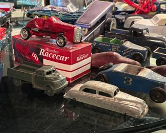 Steel, wood, tin model cars
