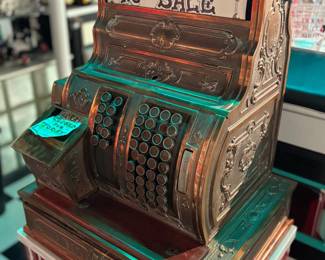 Brass antique national cash register