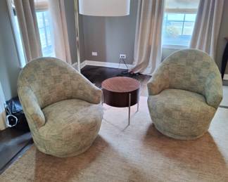 Pair of custom Swivel chairs 