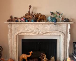 Additional collections include porcelain dolls, decorative figurines, ceramic animals, collectible glassware, serving pieces, and table decor.