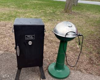 Master built smoker and electric grill.