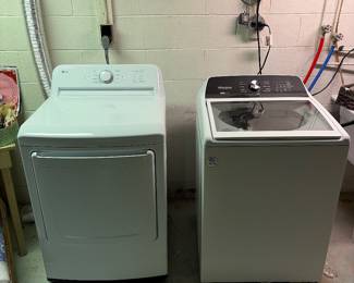 LG smart diagnosis dryer and  whirlpool two and one removable agitator washing machine. Both only 2 yrs old