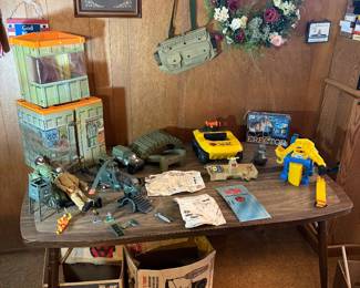 Vintage G I Joe’s and accessories, erector set and toys.
