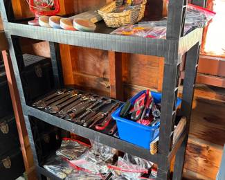 Large selection of Cresent wrenches,  nut drivers , sockets and tape.