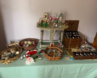 Large selection of ornaments.